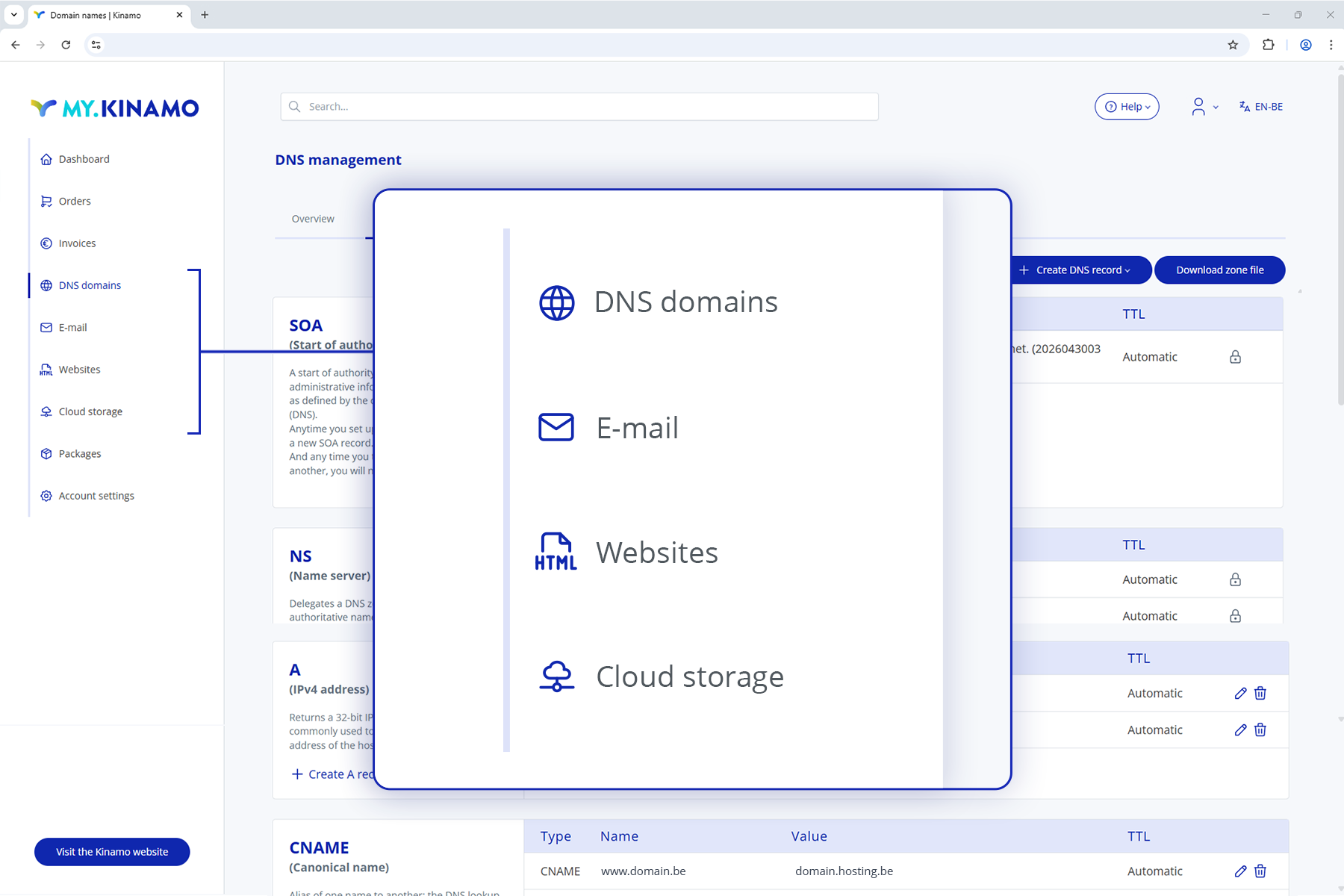 Mykinamo mail settings
